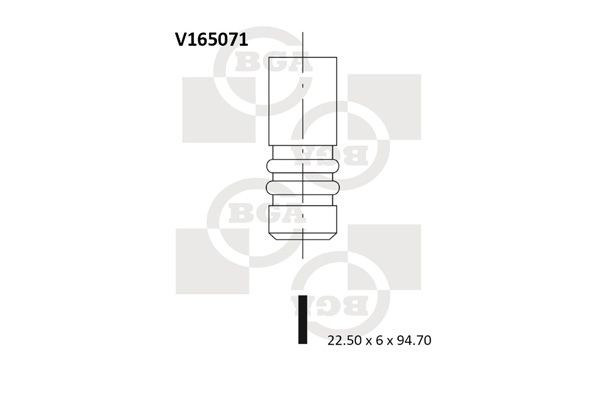 BGA Βαλβίδα εξαγωγής V165071 BGA V165071 Βαλβίδα εξαγωγής FIAT GRANDE PUNTO γνήσια