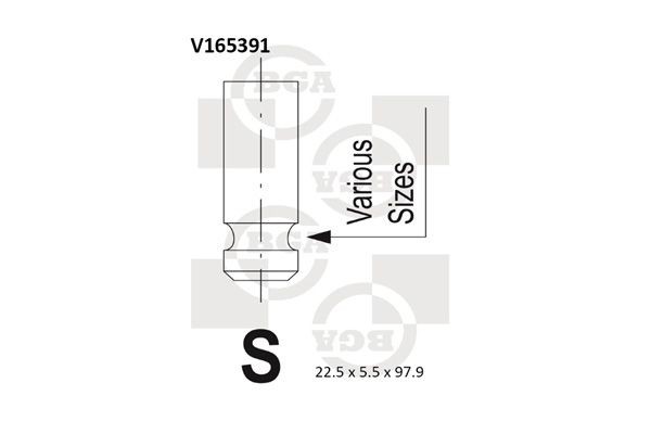 BGA Väljalaskeventiil V165391 Väljalaskeventiil Nissan B10 V165391 BGA