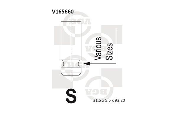 BGA Insugsventil V165660 BGA V165660 Insugsventil