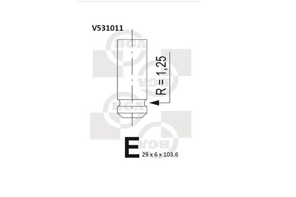 Izplūdes vārsts BGA V531011 BGA V531011: Izplūdes vārsts Citroen C4 2009