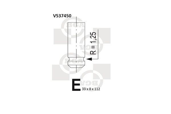 BGA Uitlaatklep V537450 BGA V537450 Uitlaatklep