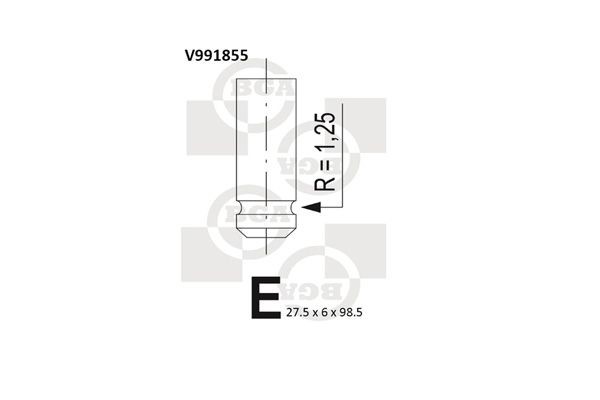 BGA Valvola di aspirazione V991855 Valvola di aspirazione Honda FB, FG V991855 BGA