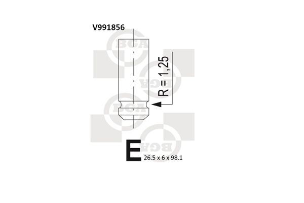 Výpustný ventil BGA V991856 BGA V991856 Výfukový ventil HONDA CIVIC 2006