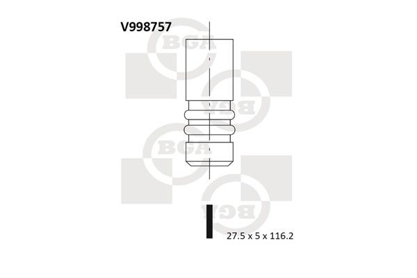 BGA Väljalaskeventiil V998757 BGA V998757 Väljalaskeklapp Chevrolet Aveo T250 odav