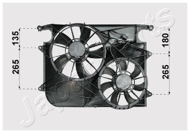JAPANPARTS Ventilador de radiador VNT312011 Ventilador de radiador JAPANPARTS VAUXHALL VNT312011