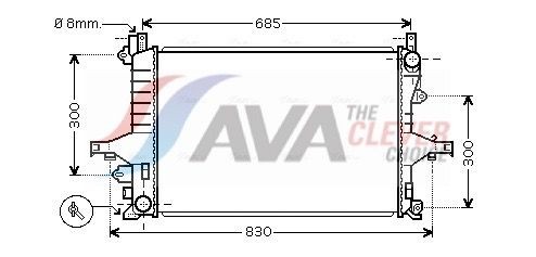 AVA COOLING SYSTEMS Kylare VOA2114 AVA COOLING SYSTEMS VOA2114 Kylare Volvo V70 SW original