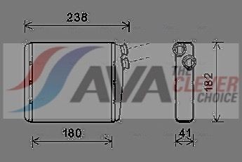 AVA COOLING SYSTEMS Lämmityslaitteen kenno VOA6163 VOLVO S60 lämmityslaitteen kenno AVA COOLING SYSTEMS VOA6163