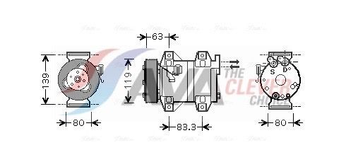 Kompresor klimatizácie AVA COOLING SYSTEMS VOAK121 AVA COOLING SYSTEMS VOAK121 Kompresor klimatizácie VOLVO XC 90 2002