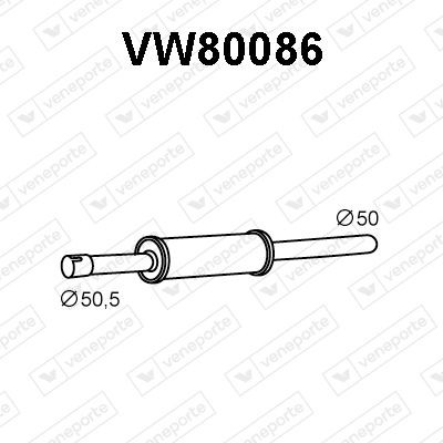 VENEPORTE Främre ljuddämpare VW80086 VW80086 VENEPORTE främre ljuddämpare
