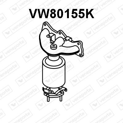 VENEPORTE Katalysatorbocht VW80155K Spruitstuk katalysator PEUGEOT VENEPORTE VW80155K