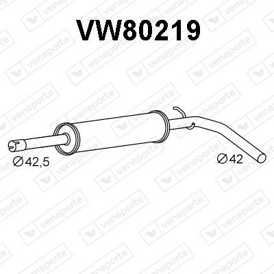 VENEPORTE Mittenljuddämpare VW80219 VW80219 VENEPORTE Mellan ljuddämpare Skoda