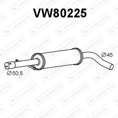 VENEPORTE Μεσαίο σιλανσιέ VW80225 Μεσαίο καζανάκι VENEPORTE SEAT VW80225
