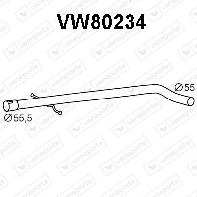 VENEPORTE Heitgaasitoru VW80234 Väljalasketoru VENEPORTE LEON VW80234 odav