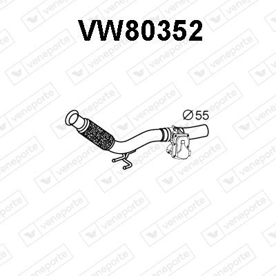 VENEPORTE Tuyau d'échappement VW80352 Tuyau d'échappement SEAT VENEPORTE VW80352