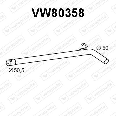 VENEPORTE Avgasrör VW80358 SKODA avgasrör VENEPORTE VW80358
