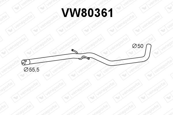 VENEPORTE Výfukové potrubie VW80361 Vyfukove potrubie VENEPORTE SEAT VW80361