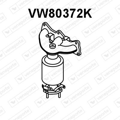 VENEPORTE Catalyseur en coude VW80372K Tubulure d'échappement VENEPORTE 308 VW80372K pas cher