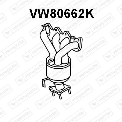 VENEPORTE Katalyzátor na zbernom potrubí VW80662K Výfukové zvody VENEPORTE CITROËN VW80662K