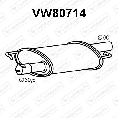 VENEPORTE Främre ljuddämpare VW80714 VW80714 VENEPORTE främre ljuddämpare pris