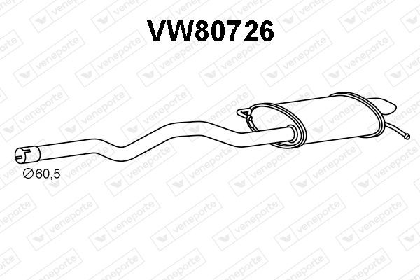 VENEPORTE Bakre ljuddämpare VW80726 VW bakre ljuddämpare VENEPORTE VW80726