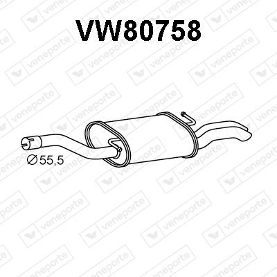 VENEPORTE Bakre ljuddämpare VW80758 VW slutdämpare VENEPORTE VW80758