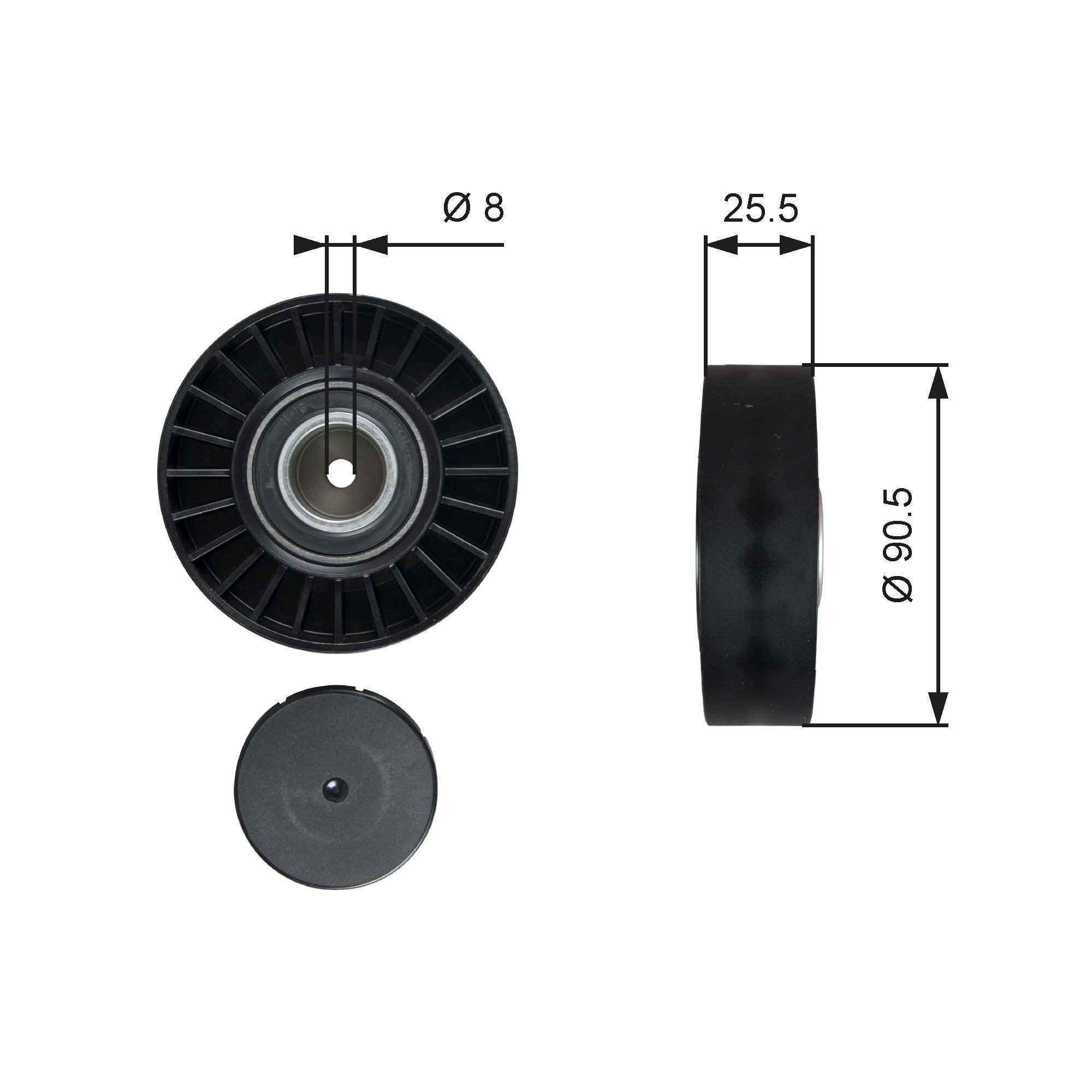 GATES Τροχαλία παρέκκλισης, ιμάντας poly-V T36005 Τροχαλία αδρανείας ιμάντα poly v GATES PHAETON T36005 φθηνά