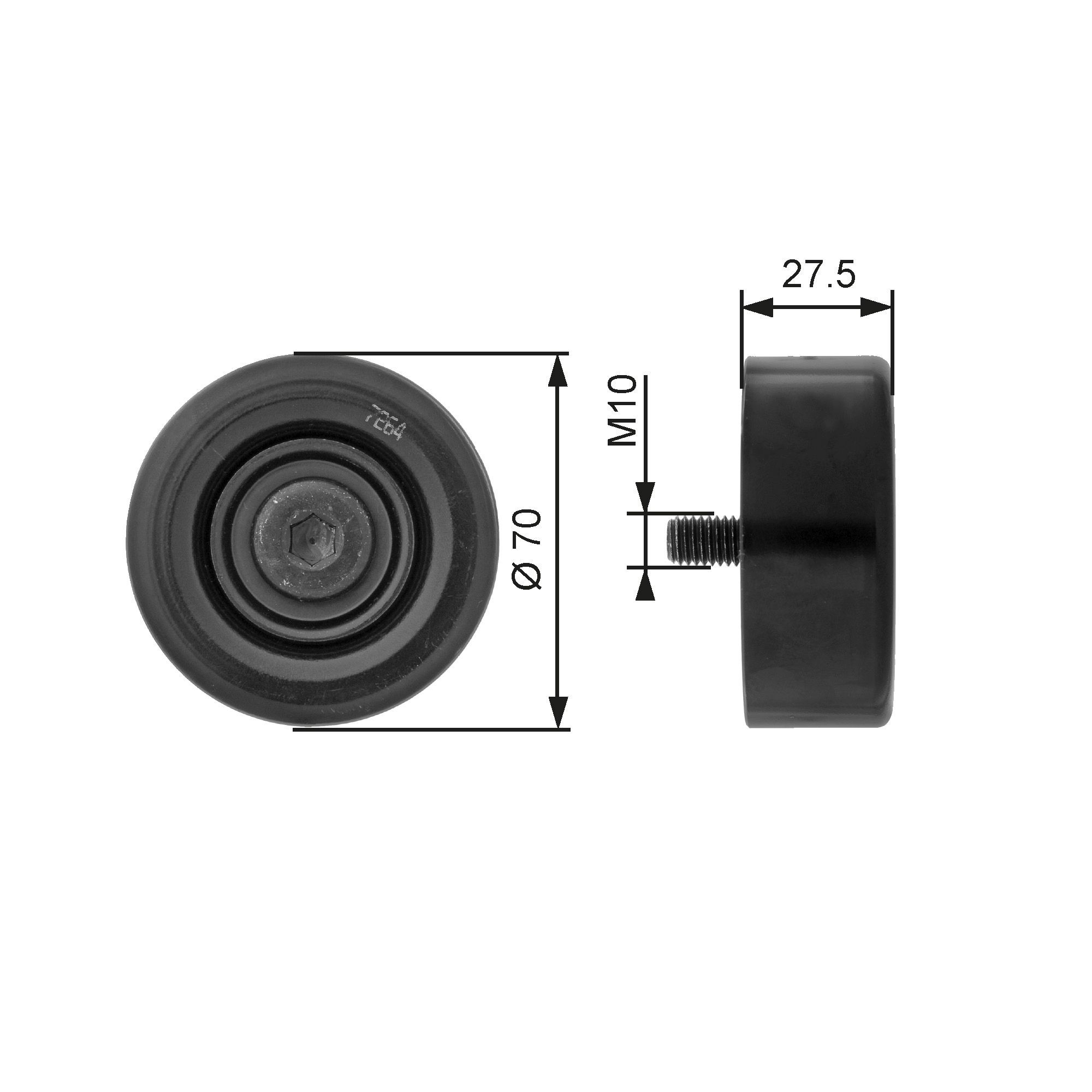 GATES Τροχαλία παρέκκλισης, ιμάντας poly-V T36206 GATES T36206 Τροχαλία παρέκκλισης, ιμάντας poly-V HYUNDAI Elantra III Sedan (XD) 1.5 VVTi 105 PS 2003