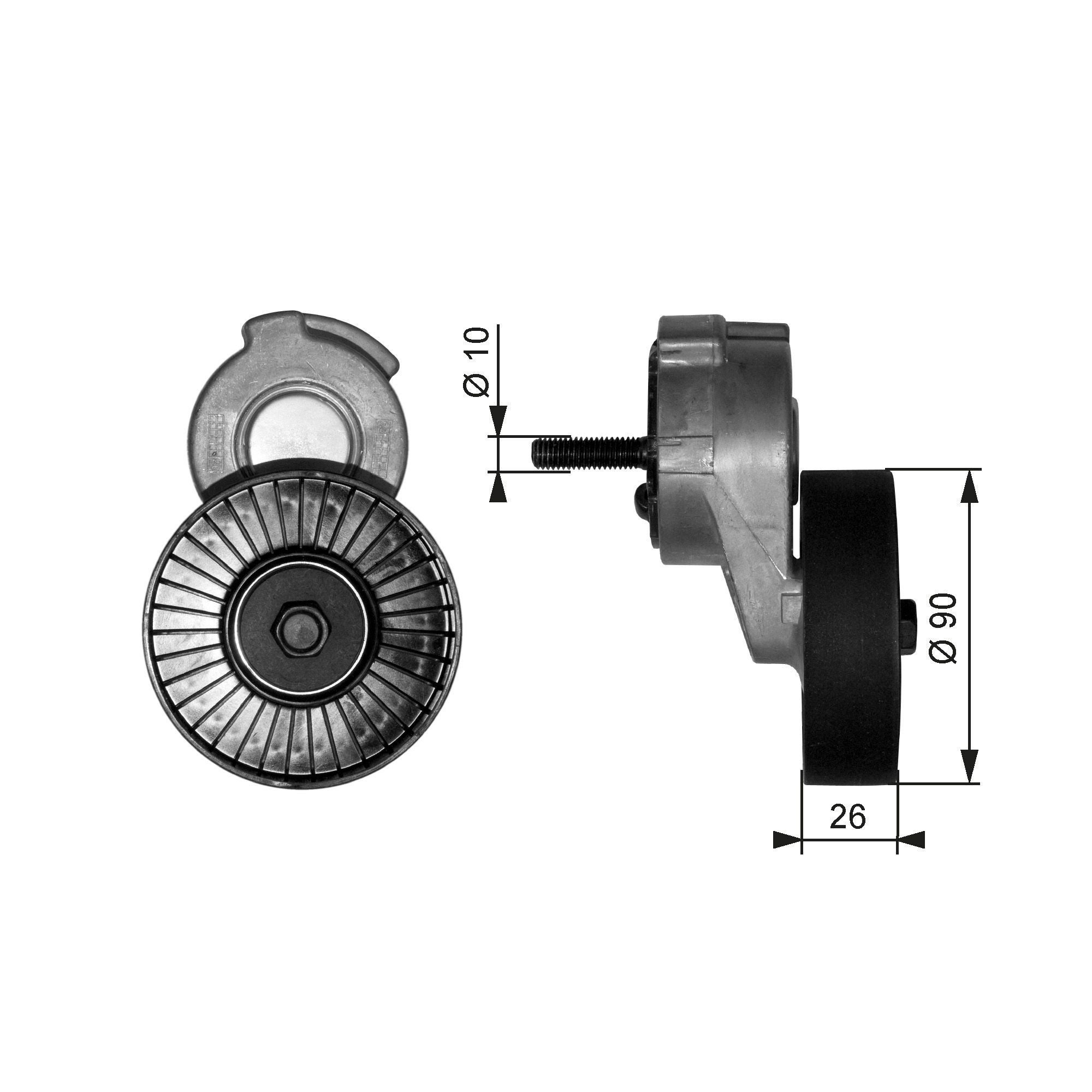 GATES Spannrolle, Keilrippenriemen T38113 T38113 GATES DriveAlign Spannrolle Chrysler Voyager rg Kosten