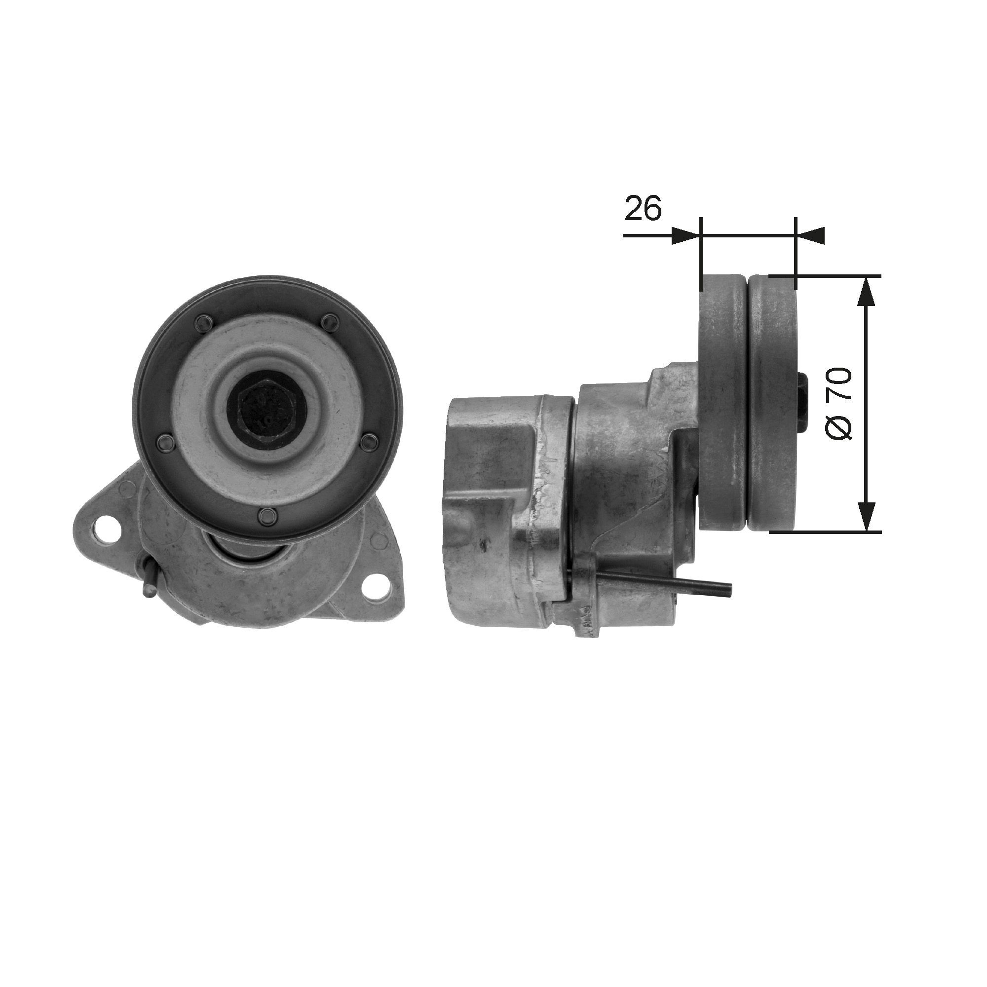 GATES Strammehjul, kilerem T38154 GATES T38154 originale Opel Corsa B Van Remstrammerhjul hvad koster