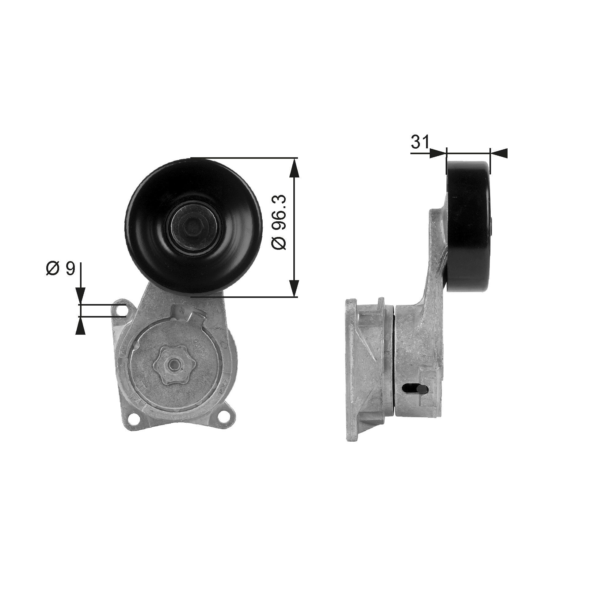 Rolo tensor, correia trapezoidal estriada GATES T38170 GATES DriveAlign T38170 Rolo tensor LEXUS IS 2002