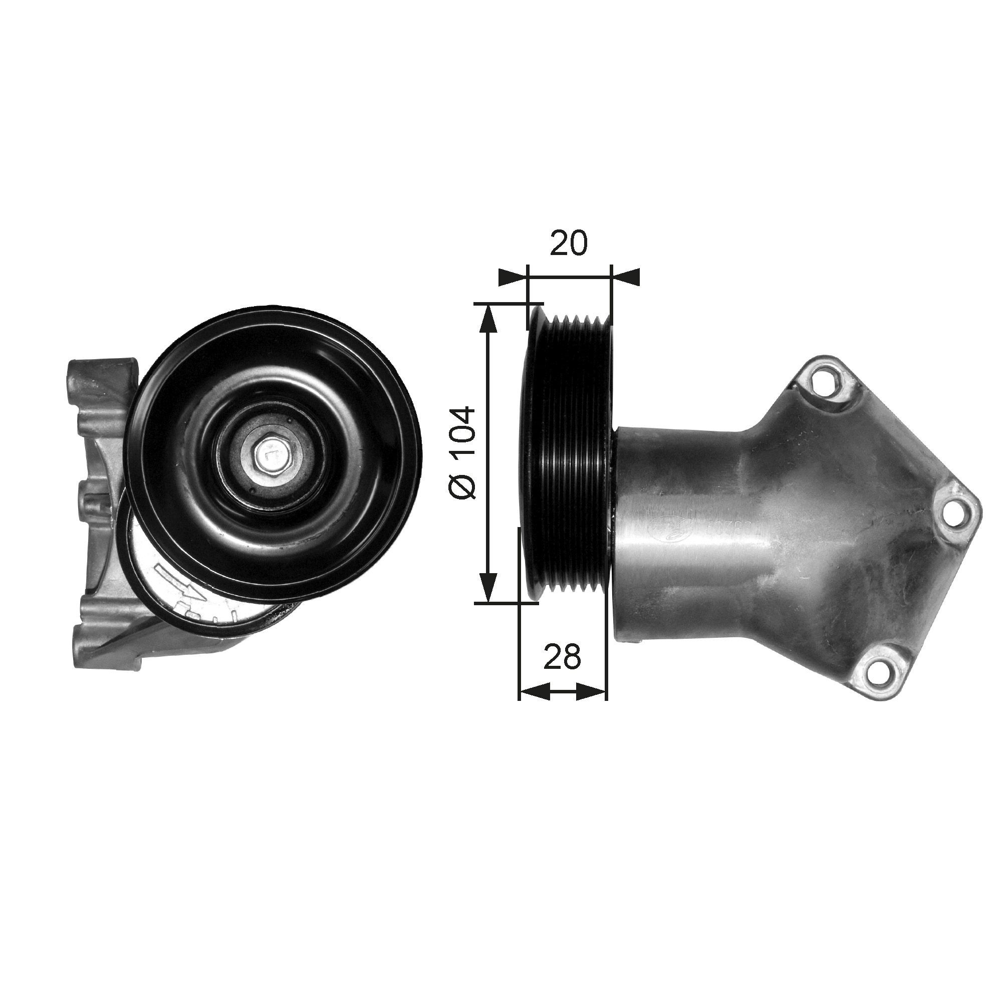 GATES Rullo tenditore cinghia Poly-V T38202 GATES T38202 Rullo tenditore Ford Fiesta Mk4 JVS prezzo