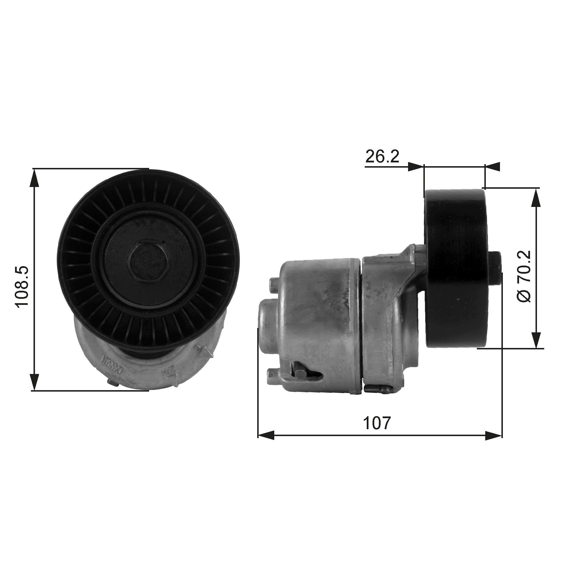 Spännrulle, aggregatrem GATES T38215 GATES DriveAlign T38215: Spännrulle kamrem Ford KA 2006