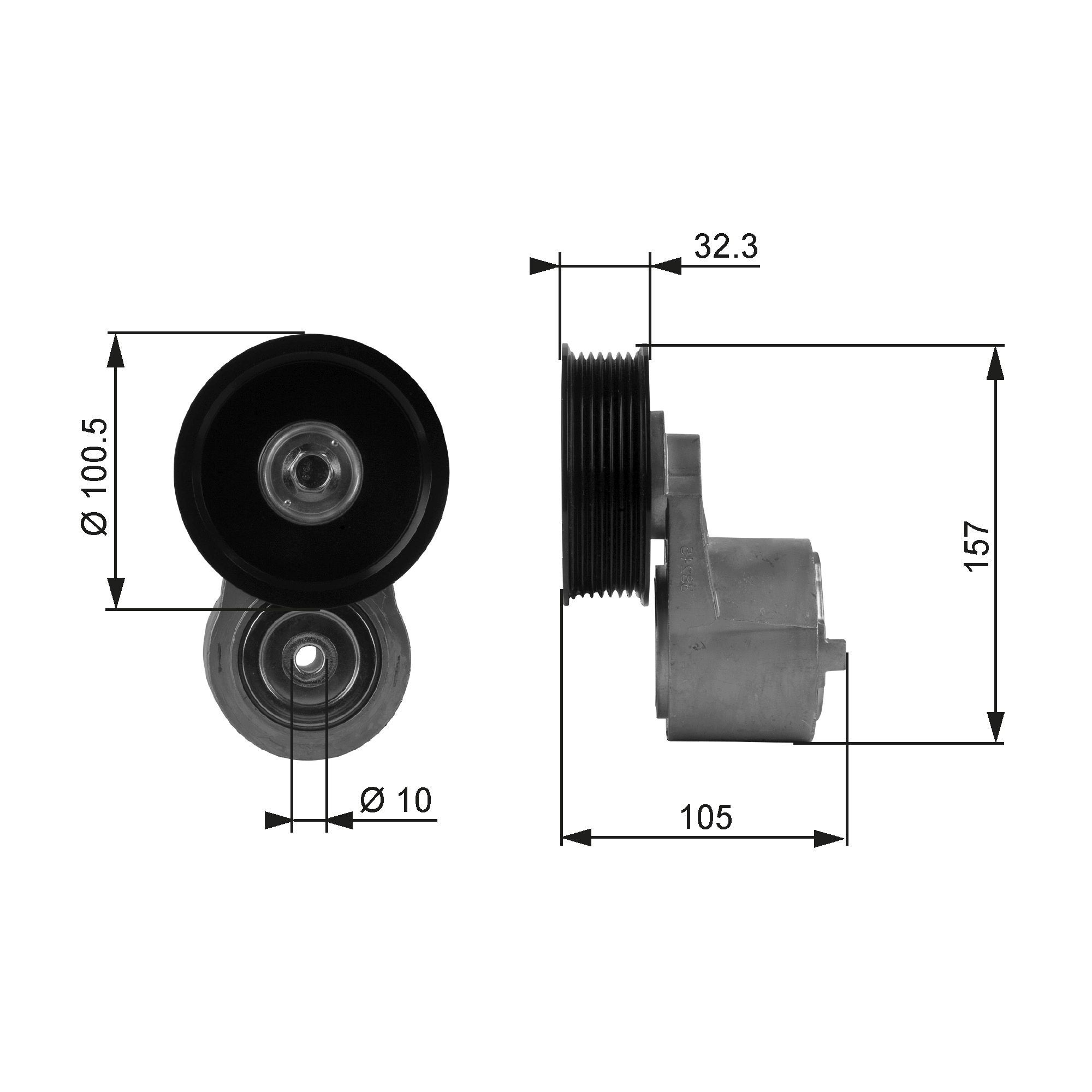 Rolo tensor, correia trapezoidal estriada GATES T38245 GATES DriveAlign T38245 Polia tensora correia Land Rover RANGE ROVER 1999