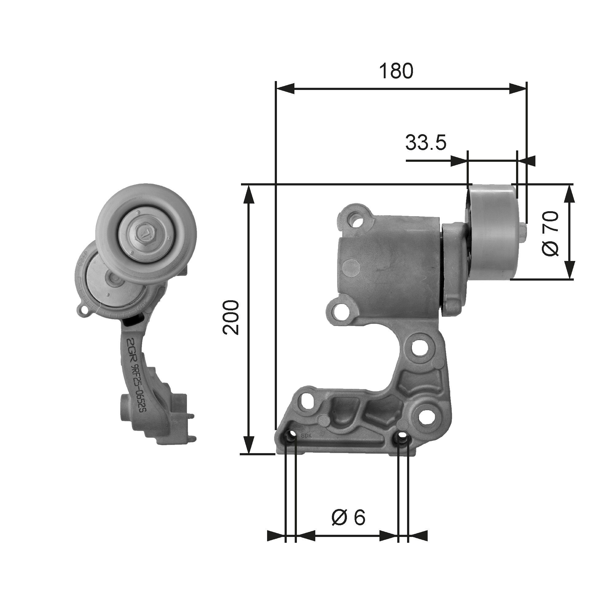 Spanrol, poly V-riem GATES T38410 GATES DriveAlign T38410 Spanrol multiriem TOYOTA AURIS 2010