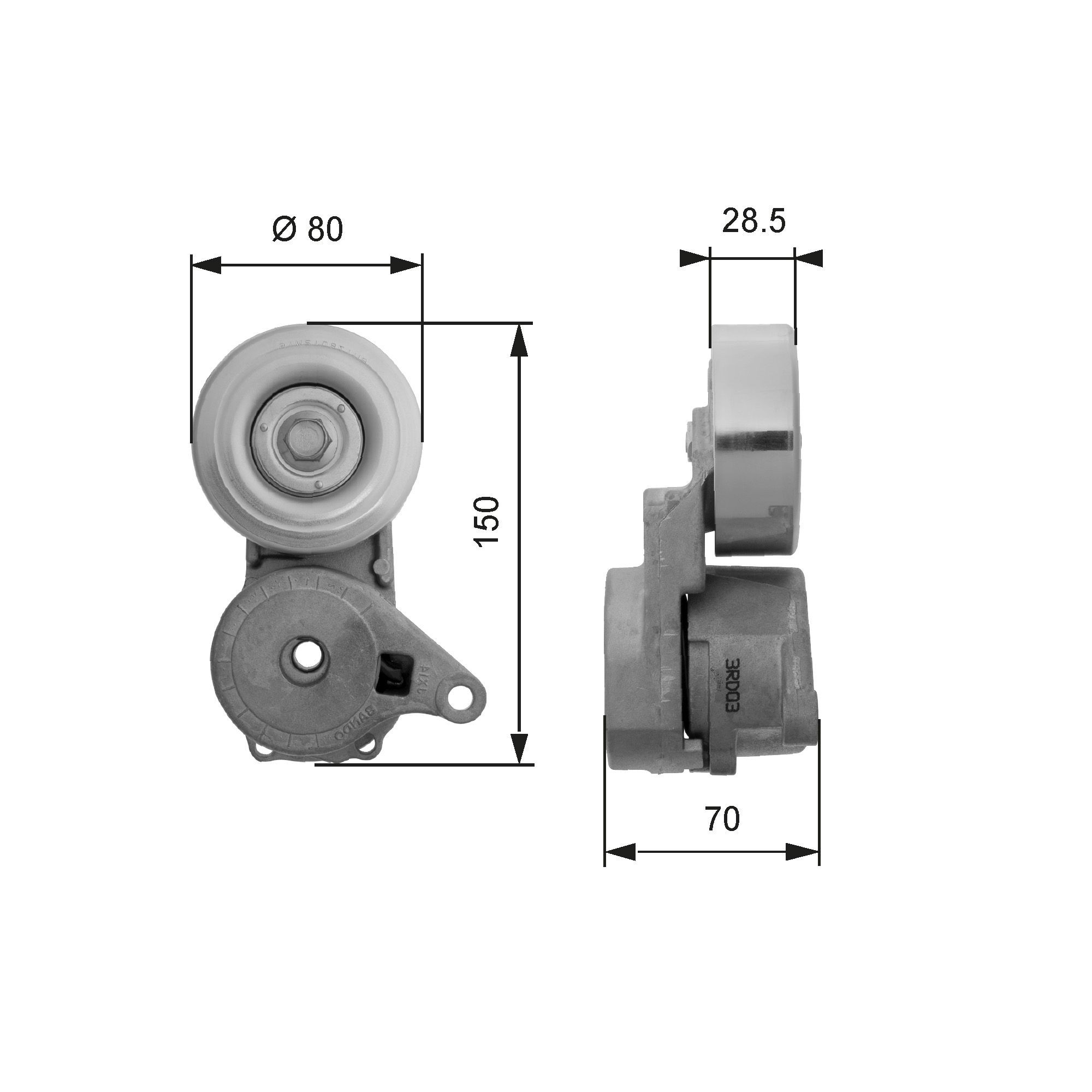 Spanrol, poly V-riem GATES T38413 GATES DriveAlign T38413 Spanrol MITSUBISHI LANCER 2002