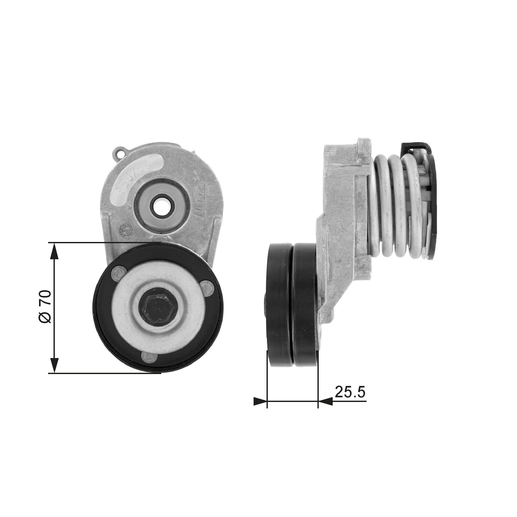 GATES Rolo tensor, correia trapezoidal estriada T38432 GATES DriveAlign T38432 Rolo tensor, correia trapezoidal estriada