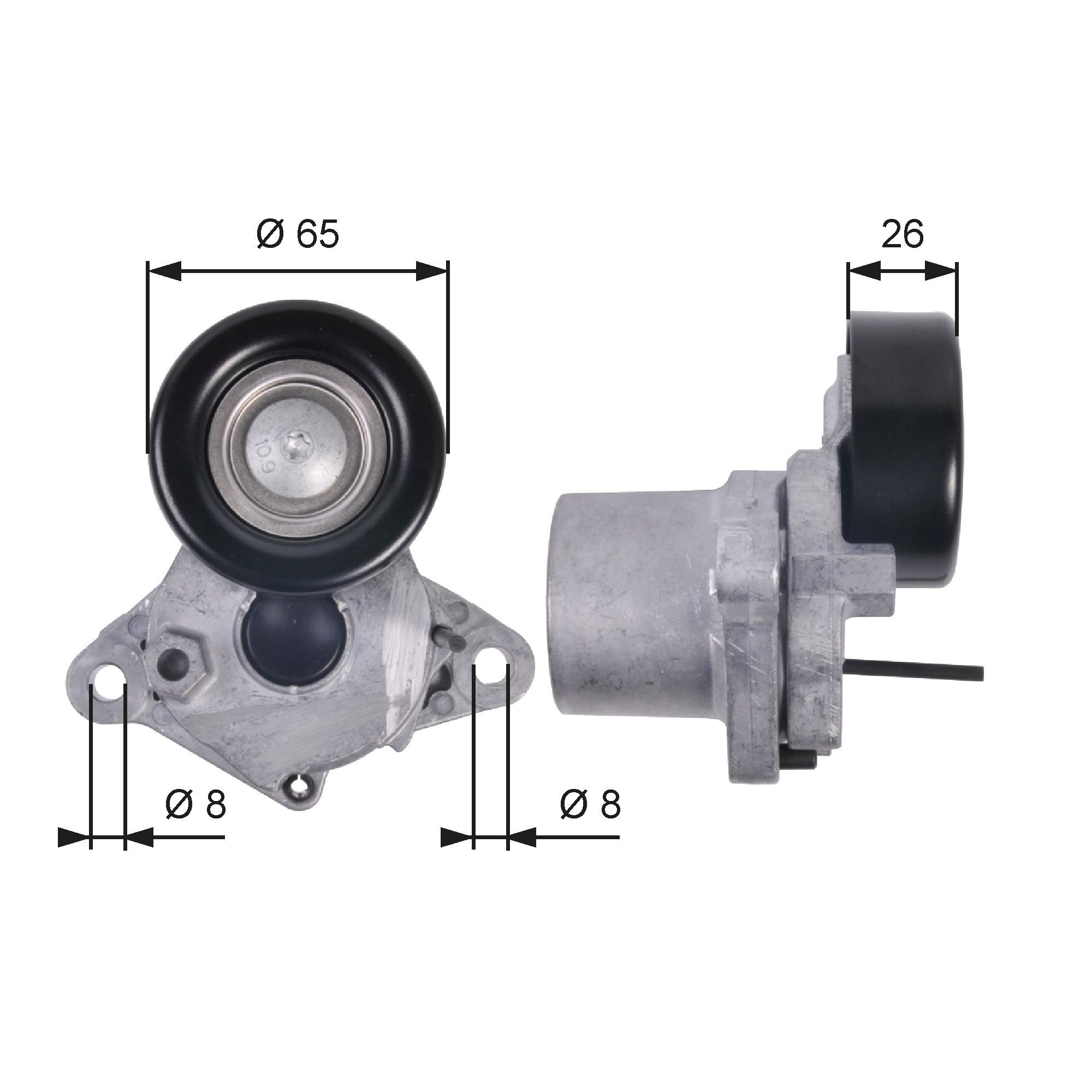 Strammehjul, kilerem GATES T39123 GATES DriveAlign T39123 Remstrammerhjul HYUNDAI i20 2015