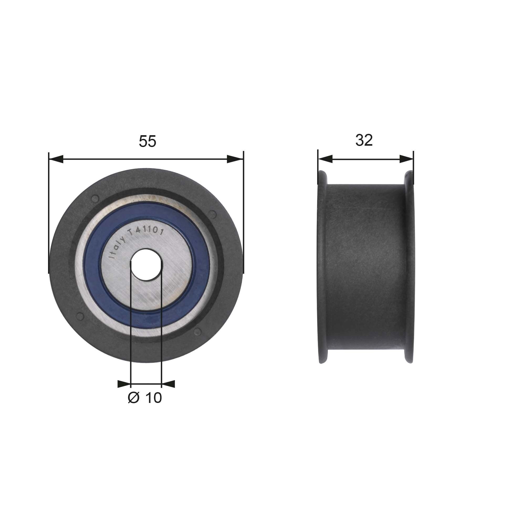 GATES Timing belt deflection pulley T41101 T41101 GATES timing belt deflection pulley for VOLVO