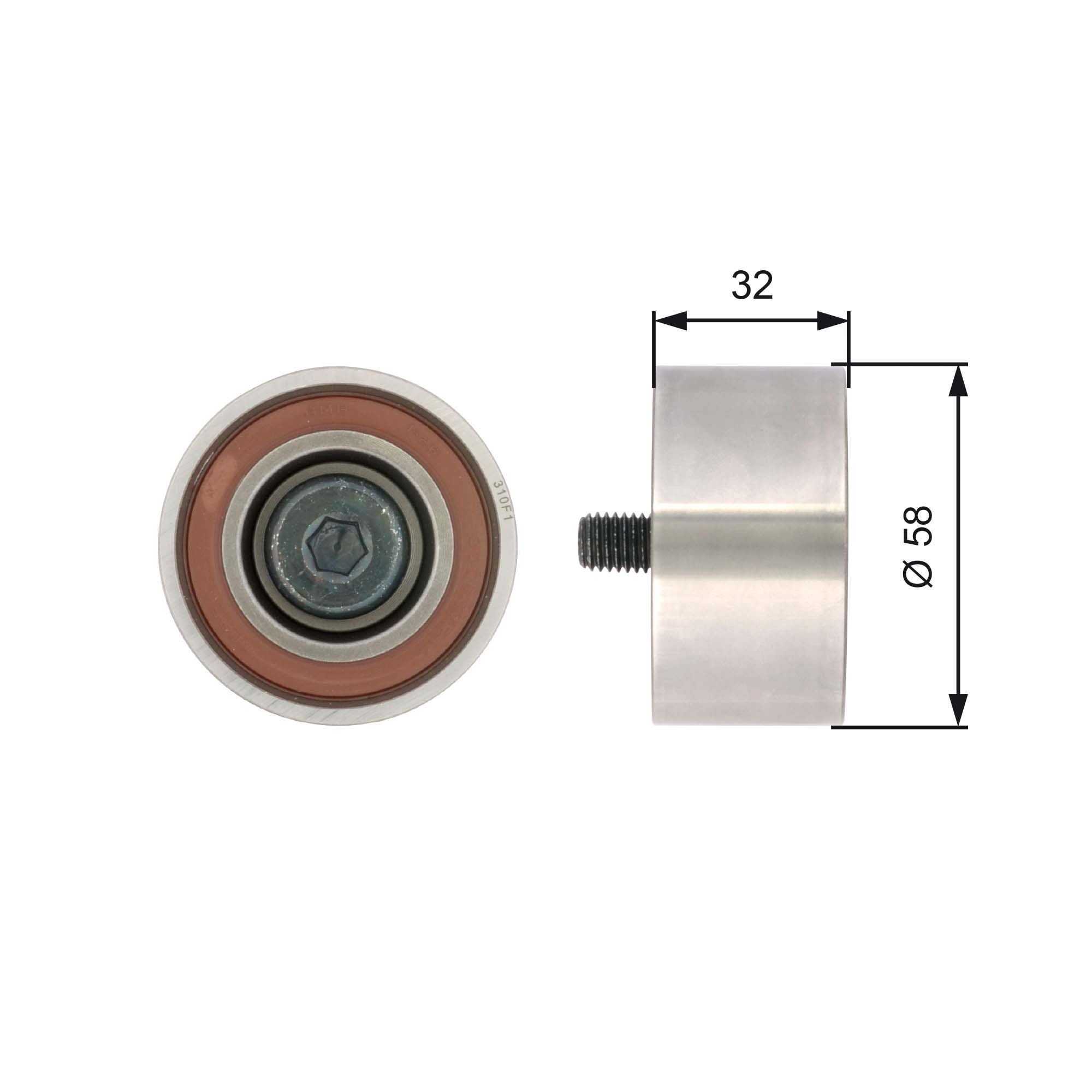 GATES Styrrulle till kuggrem T42141 KIA Carens 3 Styrrulle, kuggrem GATES T42141