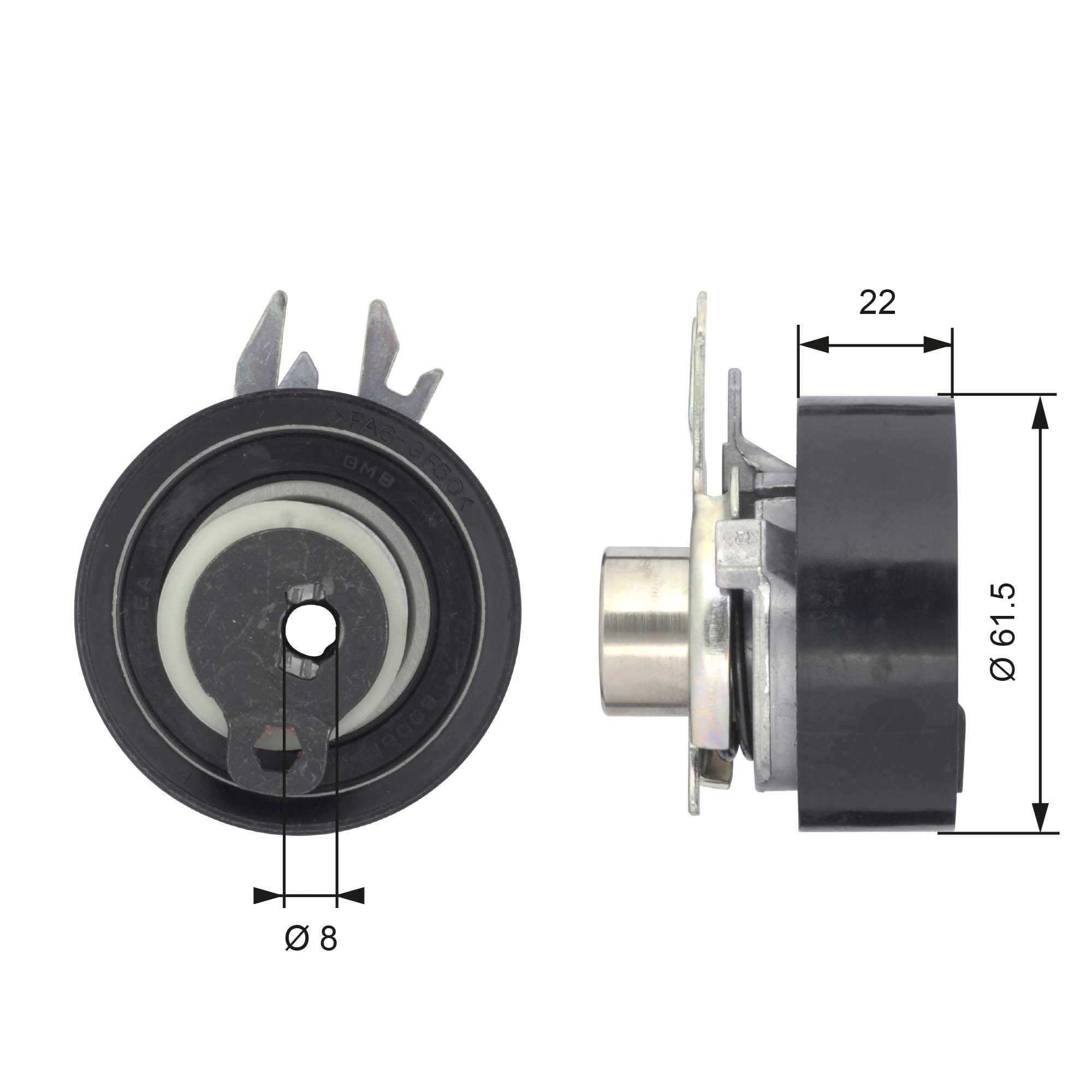 GATES Strammehjul, registerreim T43046 T43046 PowerGrip Strammerull, tannrem SEAT IBIZA GATES