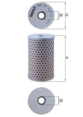 MAHLE Hüdraulikafilter, roolimine HX 15 Roolitfilter Volkswagen 5C7 HX 15 MAHLE