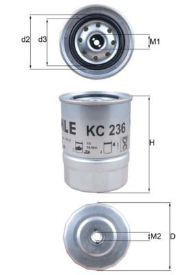 Bränslefilter MAHLE KC 236 MAHLE KC 236 Bränslefilter NISSAN BLUEBIRD 2012