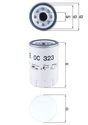 MAHLE Oljefilter OC 323 Filter Jaguar XJ NAW: Oljefilter MAHLE OC 323