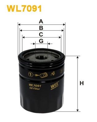 WIX FILTERS Filtro de óleo WL7091 Filtro de óleo WIX FILTERS Citroën C5 WL7091