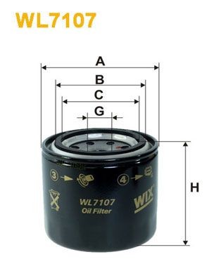 WIX FILTERS Oliefilter WL7107 Oliefilter WIX FILTERS LOGO WL7107 goedkoop