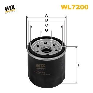 Filtro olio WIX FILTERS WL7200 WIX FILTERS WL7200 Filtro olio motore Nissan TIIDA 2005