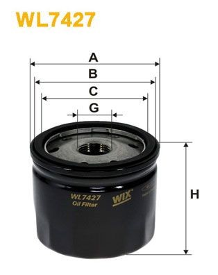 WIX FILTERS Filtro olio WL7427 Filtro olio WIX FILTERS WL7427 Filtri Nissan Primera P12 Sedan