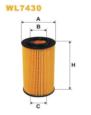 WIX FILTERS Oliefilter WL7430 WL7430 Oliefilter van de motor HONDA LOGO WIX FILTERS
