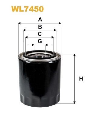 WIX FILTERS Filtro olio WL7450 WL7450 costo Filtro olio KIA K2700 WIX FILTERS