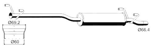 VEGAZ Marmitta centrale MS-484 VEGAZ MS-484 Silenziatore centrale Sprinter 3.5-T Camion pianale/Telaio (W906) prezzo